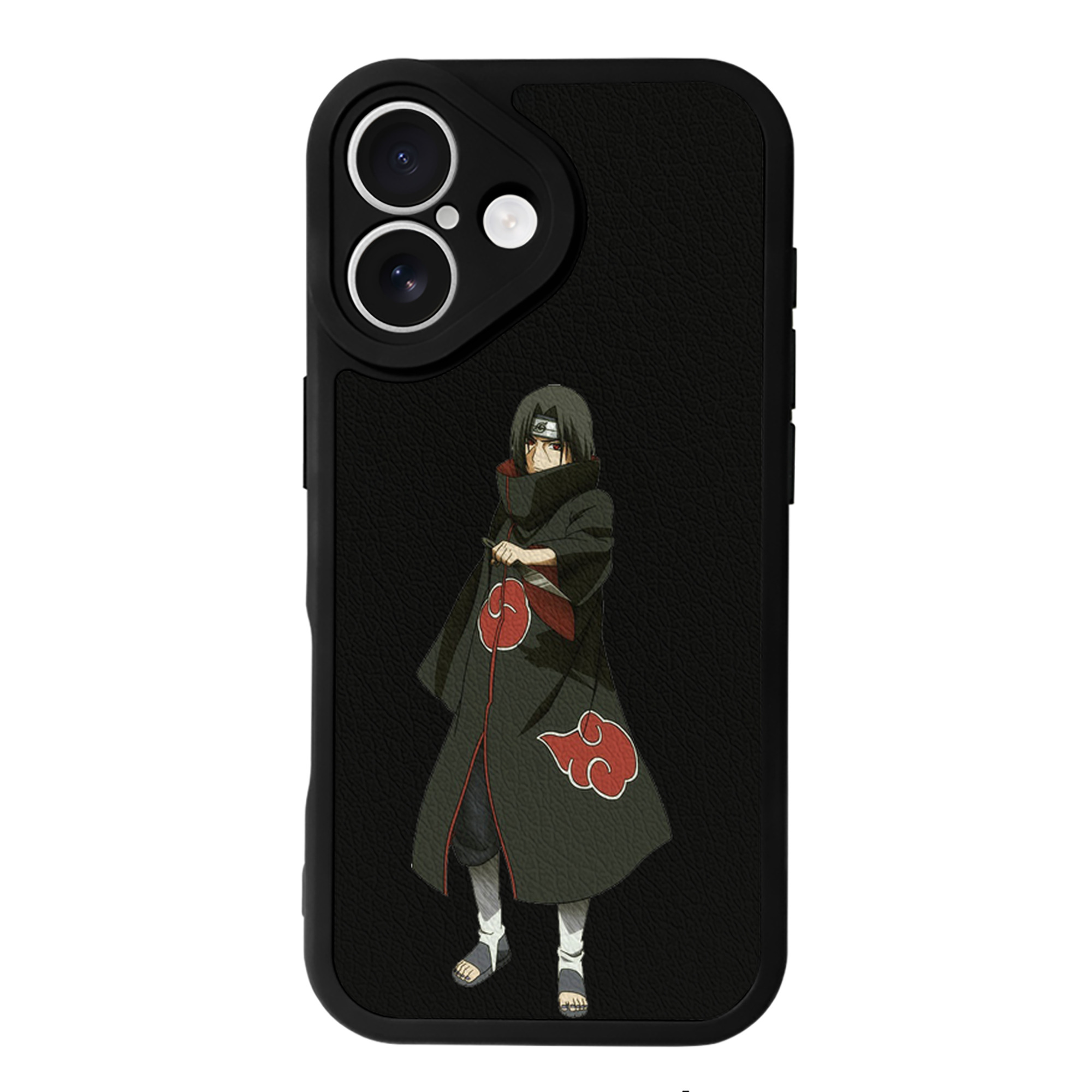 （画像用） NARUTO -ナルト- うちは イタチ Uchiha Itachi 【iPhone 16シリーズ対応】シリコンスマホケース（レザー調） 材質：シリコン